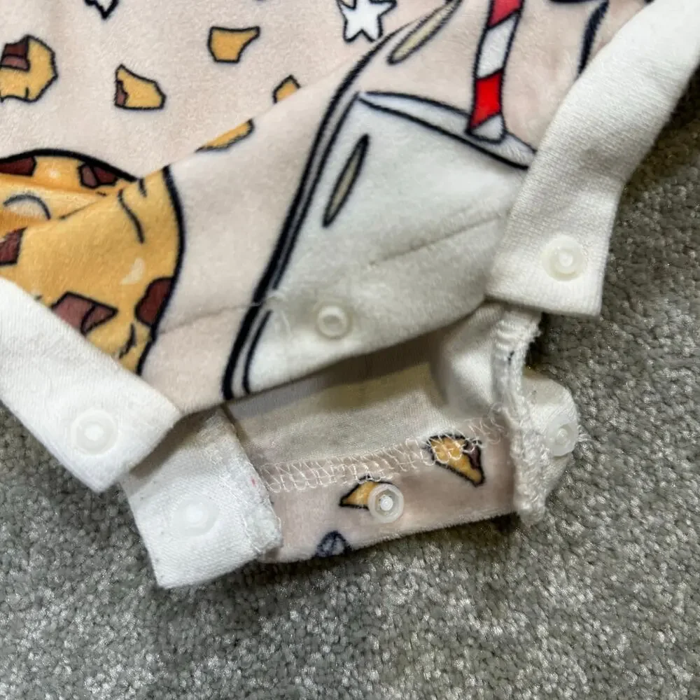 Christmas One Piece Milk and Cookies Sweatshirt Sweatshirt Romper 12-18 Mos Pink